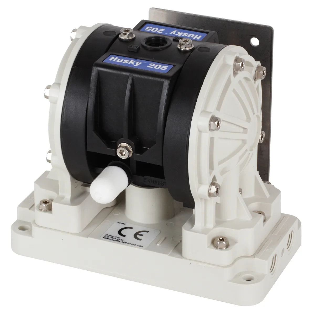 Husky 205 PVDF Pump, PP Center Section, PVDF Balls & PTFE Diaphragm - Graco D150A1