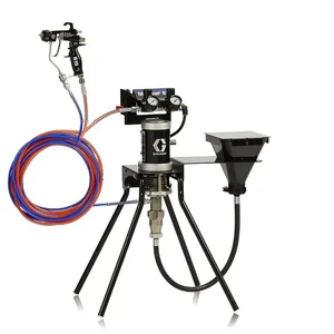 15:1 Merkur ES Air Assisted Package, 0.4 gpm (1.5 lpm) fluid flow, standard mount, with PerformAA 15 gun, hopper, and plated steel - Graco 24W281