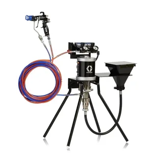 30:1 Merkur ES Air Assisted Package, 0.4 gpm (1.5 lpm) fluid flow, standard mount, with PerformAA 50 gun, hopper, and plated steel - Graco 24W285
