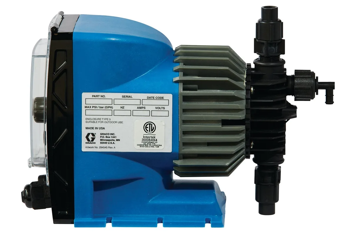 Mongoose PVDF Metering Pump, 120 VAC, 17 GDP, 250 PSI - Graco A21008