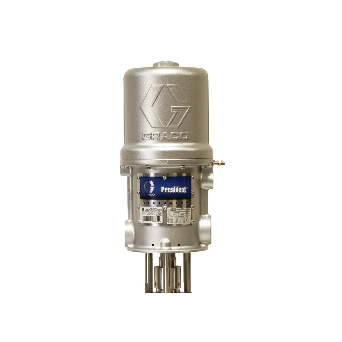 President 15:1 Pneumatic 2-Ball Piston Pump, CS, Stubby Length - Graco 217580