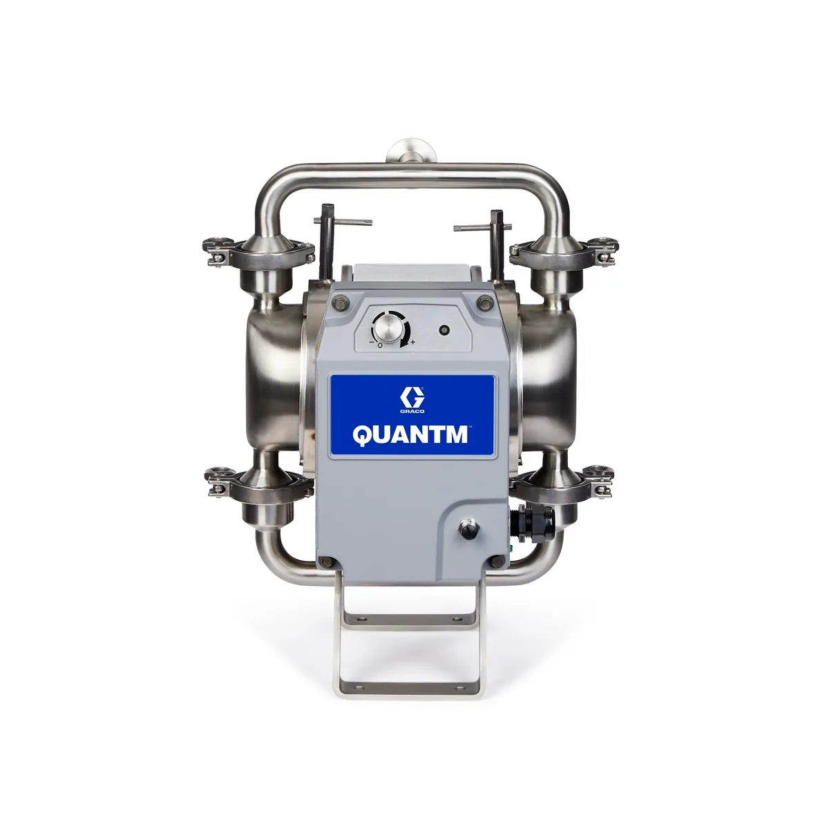 QUANTM h30, 1"Tri-clamp, HS SST Electric Diaphragm Pump, 380-480 VAC 3Ph, FEP AL Center, SS Seat, FK Ball, FK Diaphragm - Graco HE30-1201