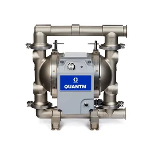 QUANTM h80, 1.5"Hygienic DIN, FG SST Electric Diaphragm Pump, 380-480 VAC 3Ph, FEP AL Center, SS Seat, EP Ball, EO Diaphragm - Graco HE80-1048