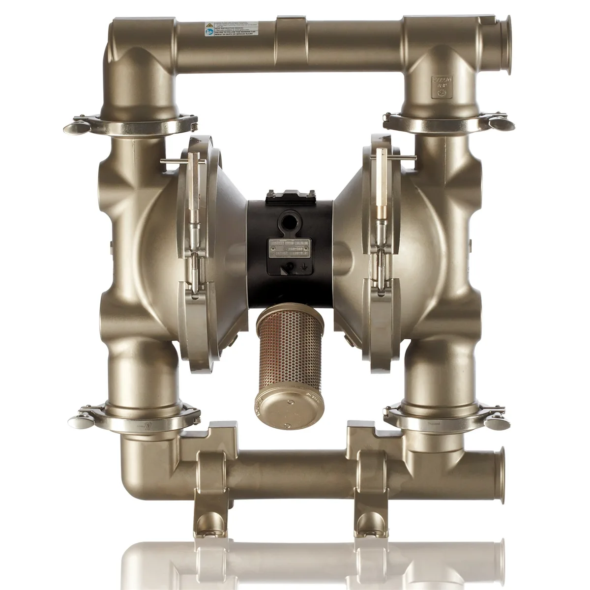 SaniForce 1040, 1" FG SST Pneumatic Diaphragm Pump, AL Center, SS Seats, PT Balls, PO Diaphragms - Graco FA1113