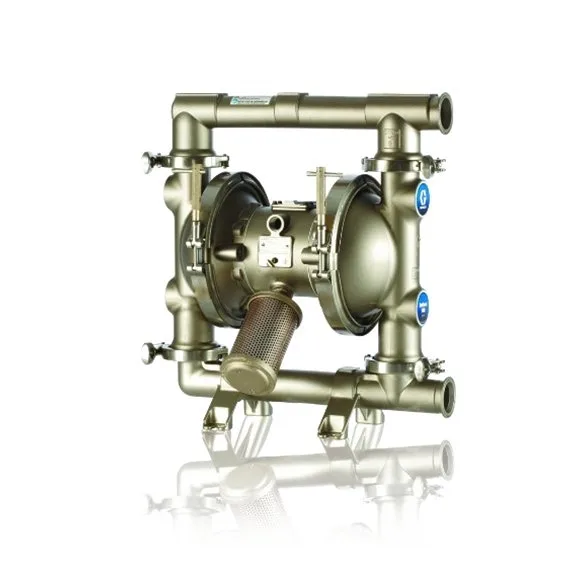 SaniForce 1590, 1.5" FG SST Pneumatic Diaphragm Pump, SS Center, SS Seats, PT Balls, PT Diaphragms - Graco FD2111