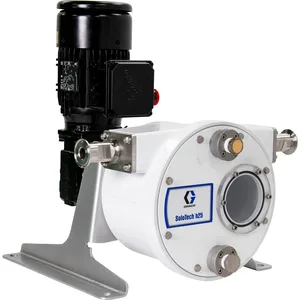 SoloTech h25 Peristaltic Pump, 0.5 hp AC motor with med-speed gear reducer, .39-2.33 gpm, FDA Nitrile Hose, SST Sanitary Clamp Barb - Graco 19C734
