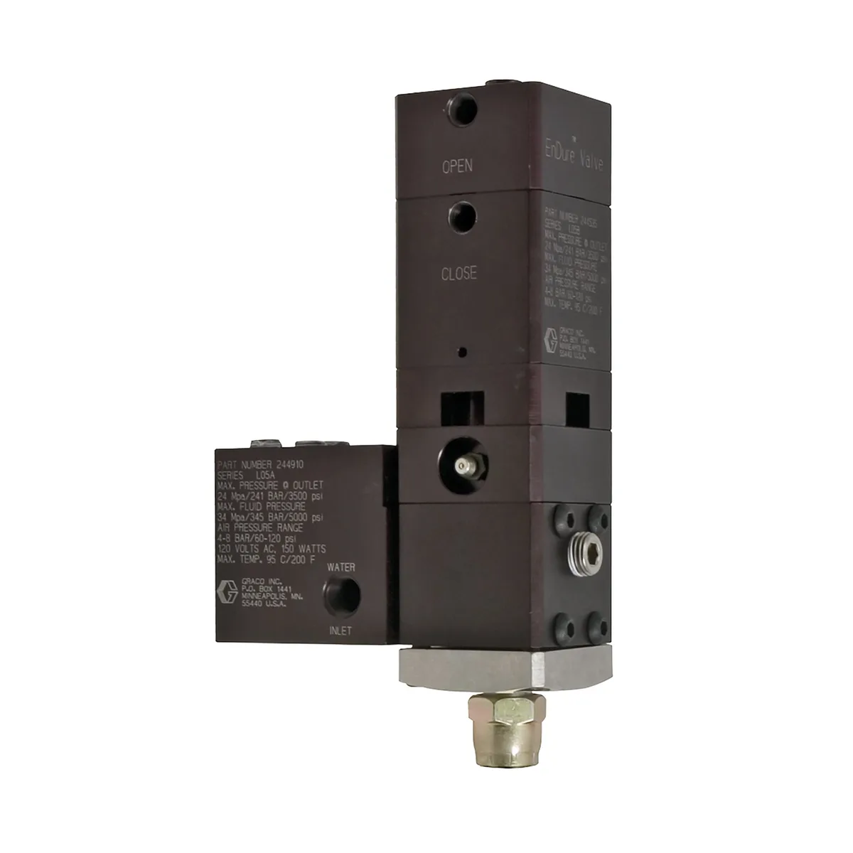 Endure Valve, 240V Electric Heat Model, temperatures to 200ºF (95ºC) - Graco 244951