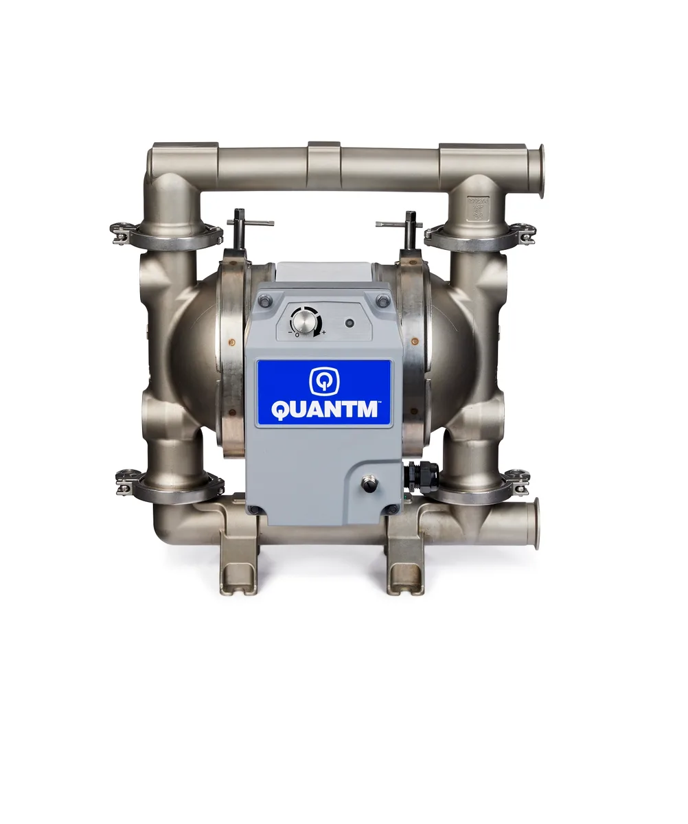 QUANTM h80, 1.5" FG SST Electric Diaphragm Pump, 200-240 V, FEP AL Center, SS Seat, CW Ball, PS Diaphragm - Graco HE80-0221